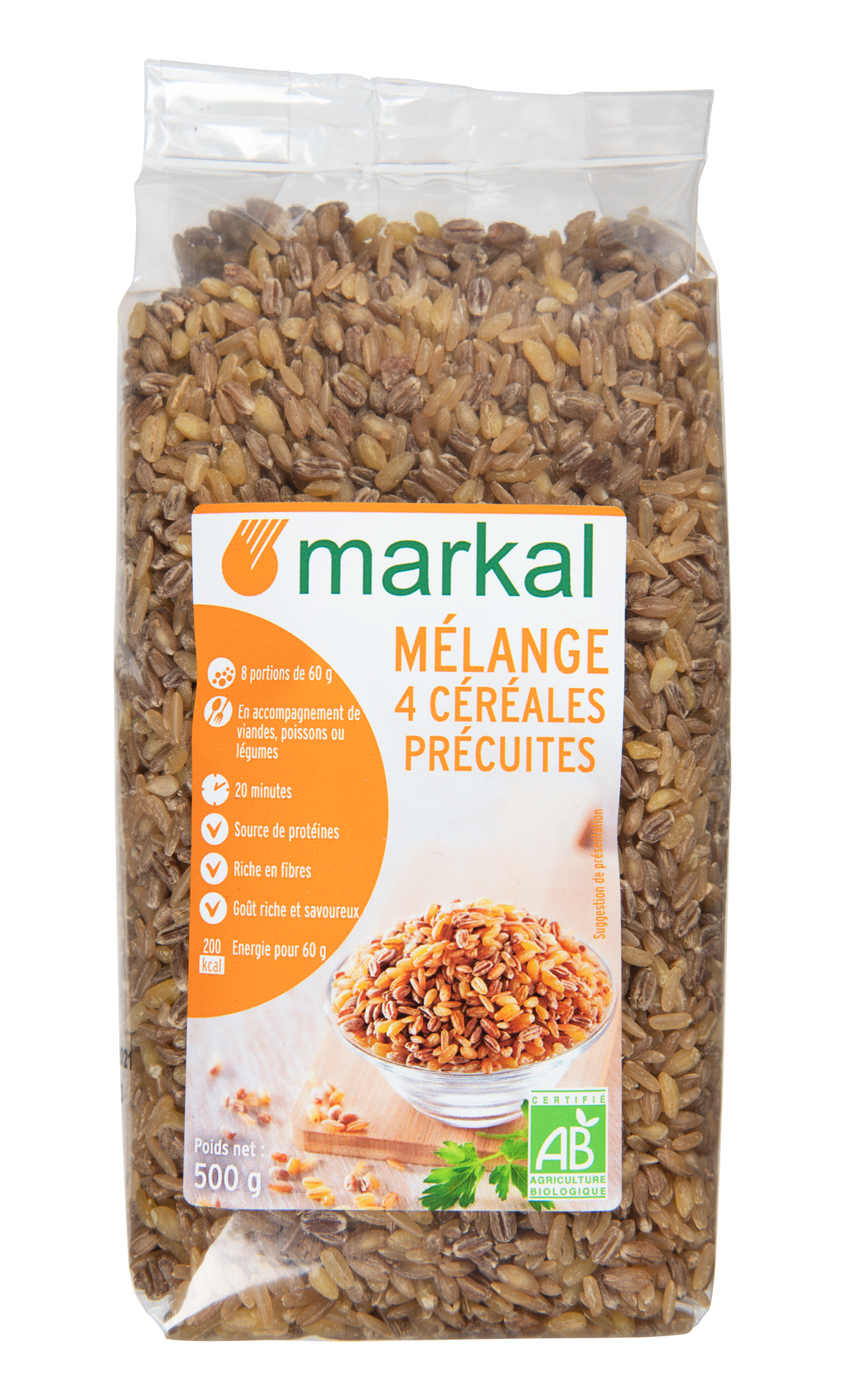 Mélange 4 céréales précuites bio - Markal