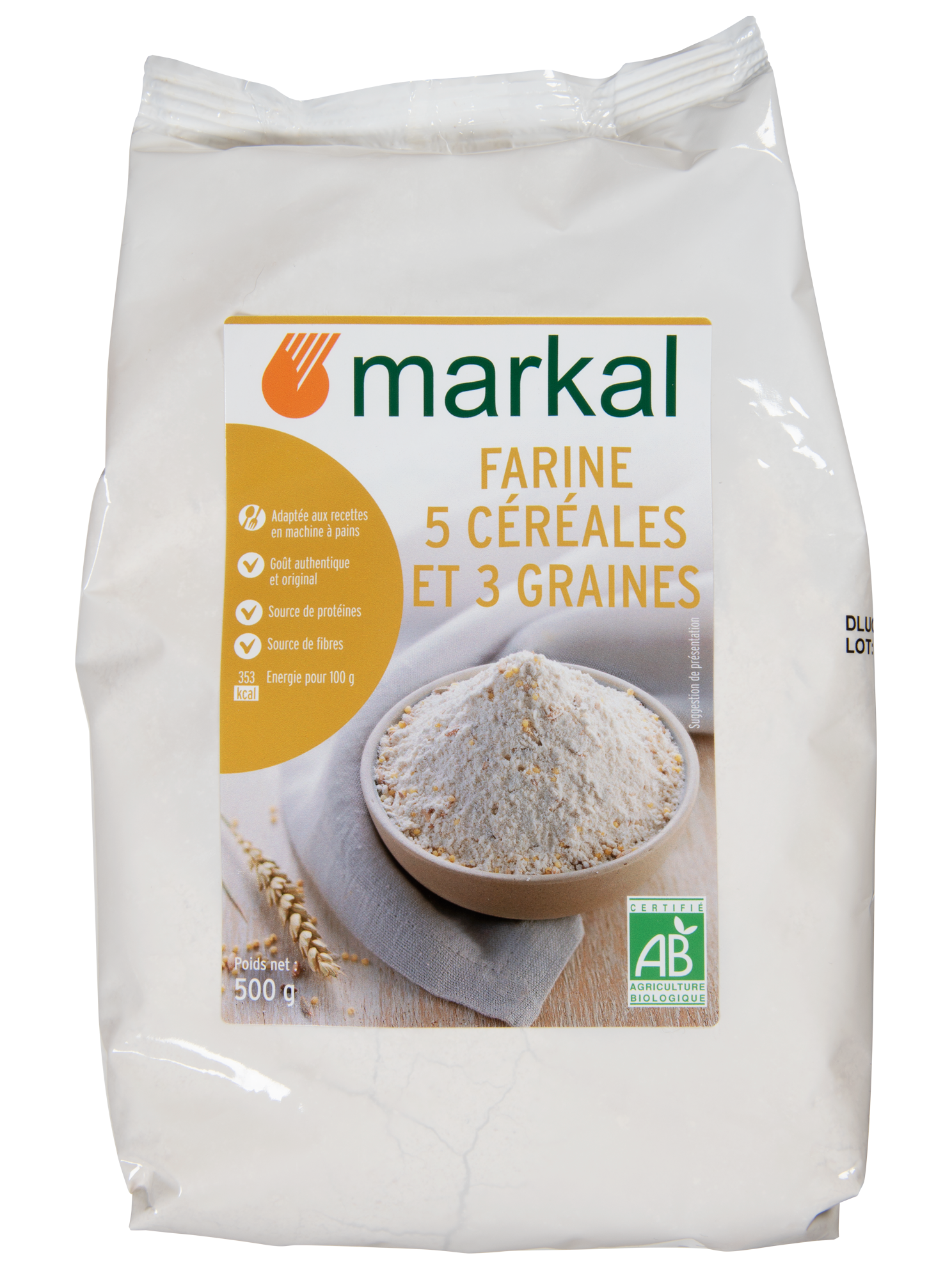 Farine 5 céréales et 3 graines bio - Markal