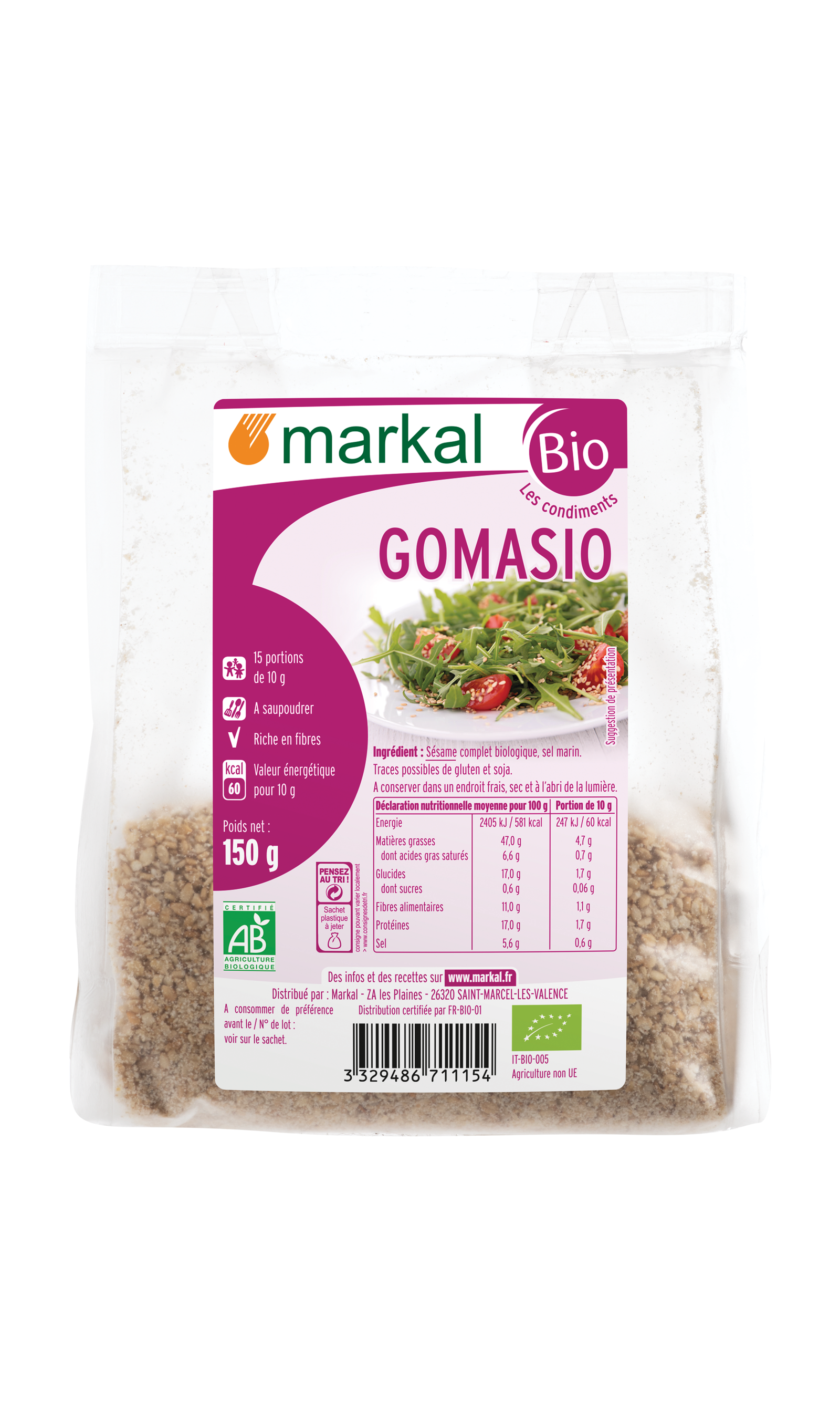 GOMASIO DE LA MER 150G (condiment à base de sésame, sel de met et algu –  vracandgo