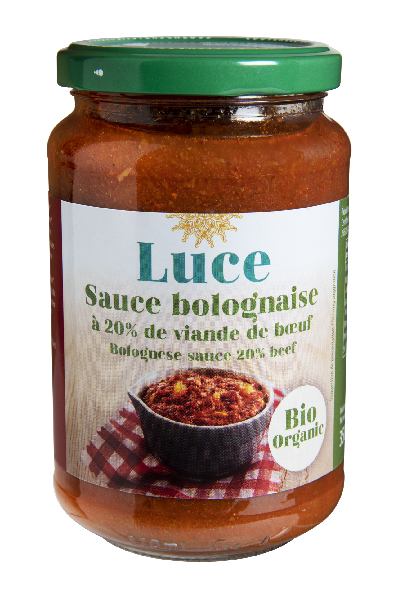 Sauce bolognaise à 20% de bœuf bio - Luce