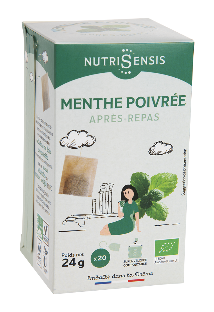 Infusion Menthe Poivrée - Après repas (20*1,2g) bio - Nutrisensis