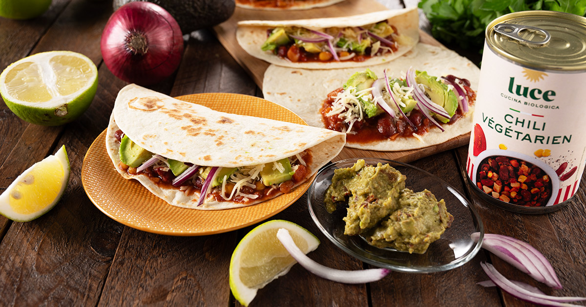 Quesadillas au chili végétarien